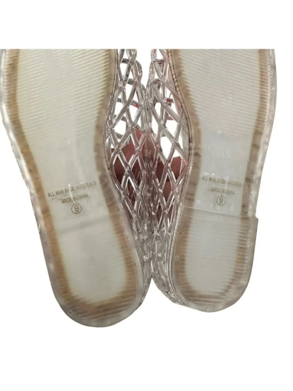 Wild Diva Lounge Sila Clear Cutout Plastic Round Toe Ballet Flats Size 9 Shoes
